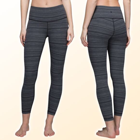 LULULEMON High Times Pant Luxtreme Size 2 Cyber Stripe Deep Coal Black - Picture 1 of 10